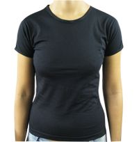 BABY LOOK FEMININA PRETA 100 % ALGODÃO FIO 30.1